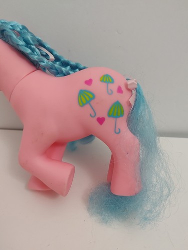 Vintage My Little Pony PARASOL Pink Pony Umbrella Hearts Blue Mane - Picture 6 of 11