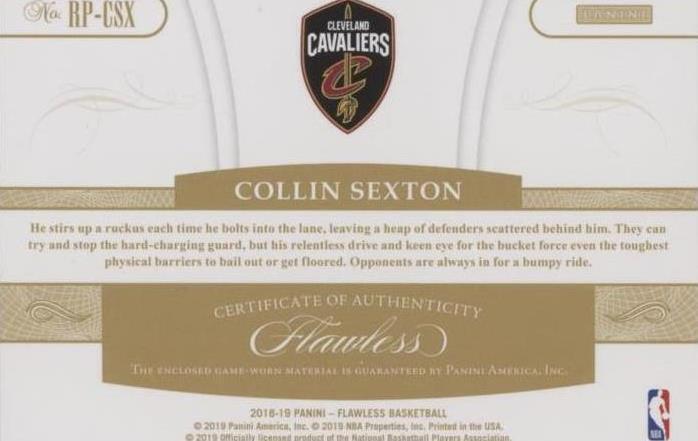2018-19 Panini Flawless - Collin Sexton #RP-CSX