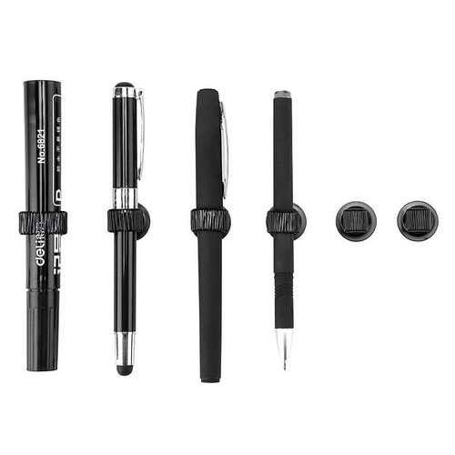12 Pcs Stainless Steel Self Adhesive Pen Holder Clips w/ Adjustable Spring Loop - Picture 5 of 7
