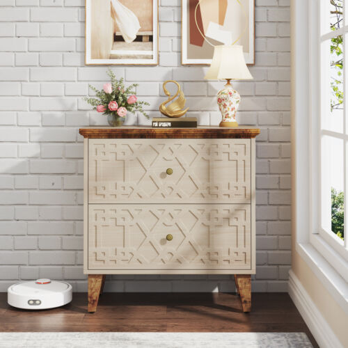 Tribesigns Office File Cabinet 2 Drawer Lateral Filing Cabinet Printer Stand - Picture 4 of 10