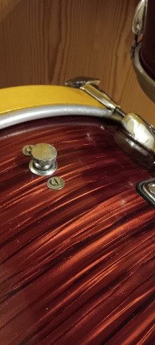 Vintage rare Tromsa bop drum set 20" x 14" bass & 12" tom red oyster ripple MiG - Bild 5 von 20