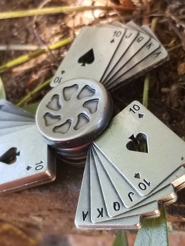 Metal Fidget Spinner Playing Cards, Ace,Black Jack Luck Charm, Adults Kids Toys - Picture 16 of 39
