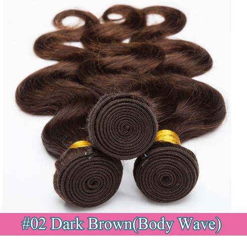 Straight Brown 3Bundles Weft Brazilian 8A Virgin Human Hair Extensions Weave US - Picture 28 of 31
