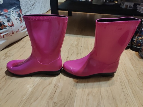 UGG Rain Boots Raana Womens Pink Size 8 Rubber Waterproof Lined Womens - Picture 6 of 9