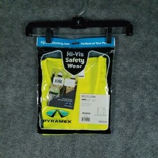 Pyramex Sz M Lot of 4 Class-2 Hi Vis Safety Vest Yellow Reflective Bright Work