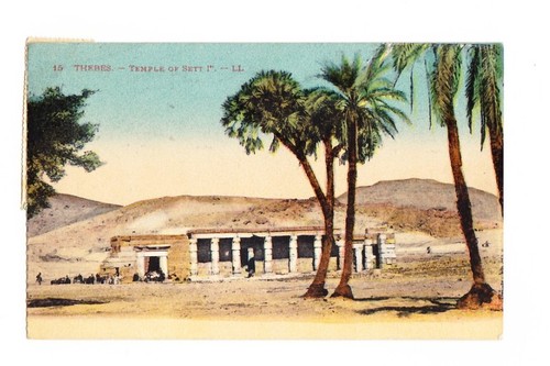 EGYPTIAN Antique Postcard THEBES - TEMPLE OF SETI, EGYPT