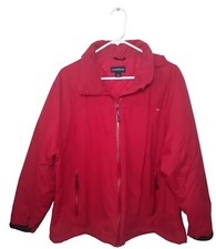Lands End Womens Red Hooded Jacket Size Xl 18-20  B39