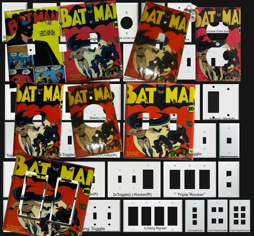 Batman Comic Buch Lichtschalter Duplex Steckdose Wand Abdeckplatte Wohndeko - Bild 1 von 39