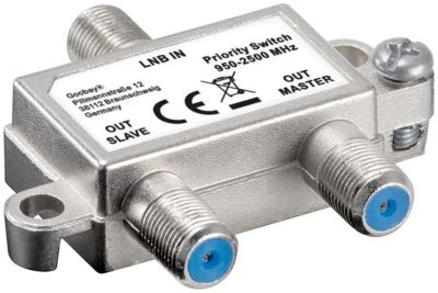 SAT Vorrang-Schalter 1 LNB auf 2 SAT Receiver Master Slave digital HDTV goobay