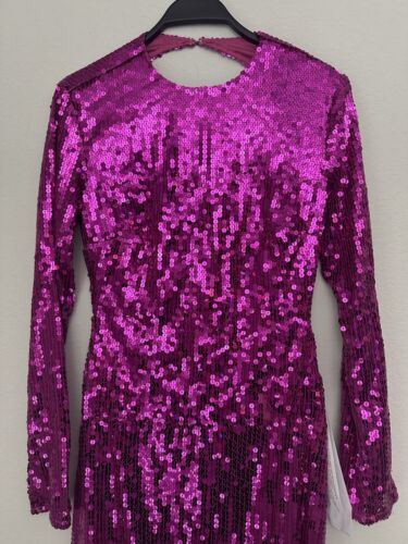 Neu Mac Duggal rosa Langarm Pailletten Abendkleid 10891 Größe 4 - Bild 2 von 15