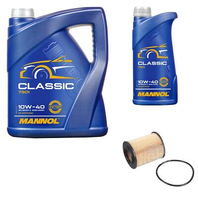 FEBI BILSTEIN Ölfilter 6L MANNOL Classic 10W-40 für Opel Zafira