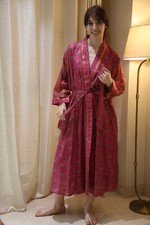 Pure Silk Pink kimono Long Robe Gown Woman Silk Robe Kimono Gown PS KMO5067
