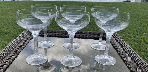 6 TALLOS DE COPAS DE CHAMPÁN ROSENTHAL STUDIO LINE ALEMANIA CRISTAL PATRÓN DIVIDIDO - Imagen 1 de 5