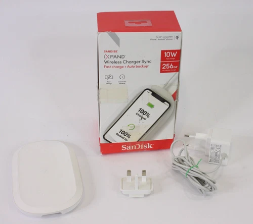 SanDisk 256GB Ixpand sans Fil Chargeur Synchronisé 10 W Avec Photo Sauvegarde