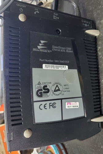 SpeedStream 5260 Ethernet ADSL DSL bridge Modem Efficient Networks Inc tested - Picture 3 of 3