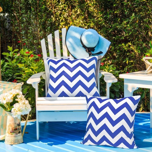 2 Pcs Outdoor Throw Pillow Covers 18*18 Inch Waterproof Decorative Outdoor Couch - Picture 4 of 49
