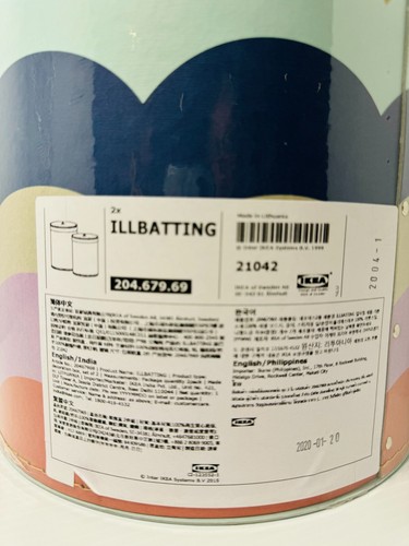 Vintage IKEA Round Storage Boxes ILLBATTING Rainbow Multi Colour New Sealed Rare - Picture 8 of 9