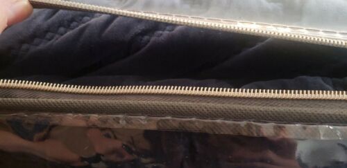 Fieldcrest Luxury Cotton Chevron Velvet Coverlet / Quilt Full / Queen Navy $190 - Picture 6 of 7