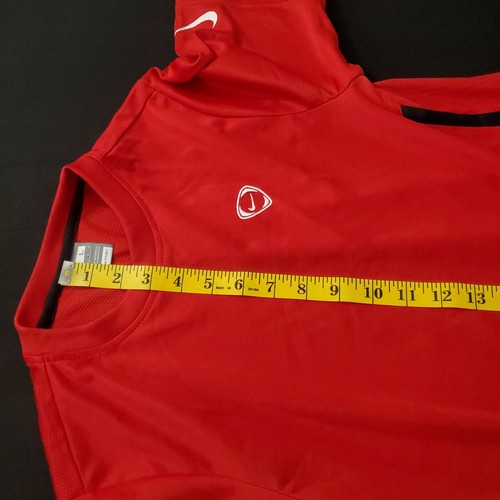 Nike Dri Fit Youth Shirt Size Large Red White Short Sleeve Swoosh Logo L - Picture 3 of 14