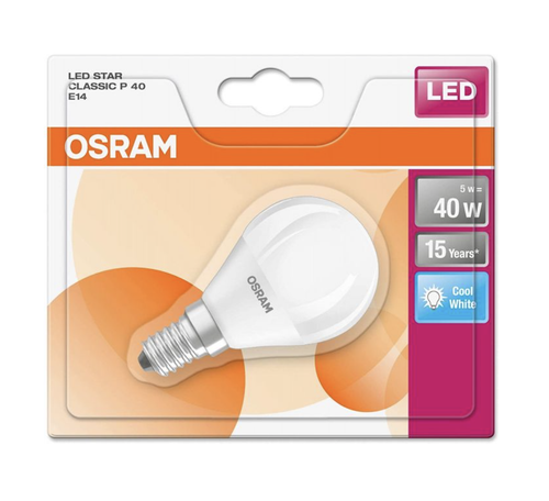 OSRAM Golf Ball LED 5w Small Screw P40 E14 SES 40w Cool White 4000k 4 Pack - Picture 2 of 5