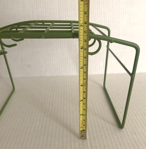 Vtg Avocado Green Rubbermaid Coated Wire Organizer Cup Mug Saucer Plate Rack - Picture 9 of 10