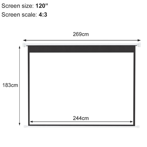 Electric Motorized Projector Screen 72"/84"/100"/120" Ceiling/Wall Home Cinema - Picture 7 of 7