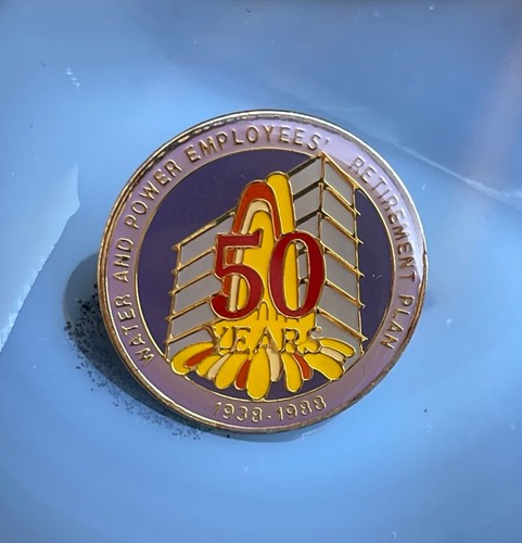 Vintage Water & Power Employees' Retirement Plan 50 Years Lapel Pin (LA DWP) - Picture 1 of 5