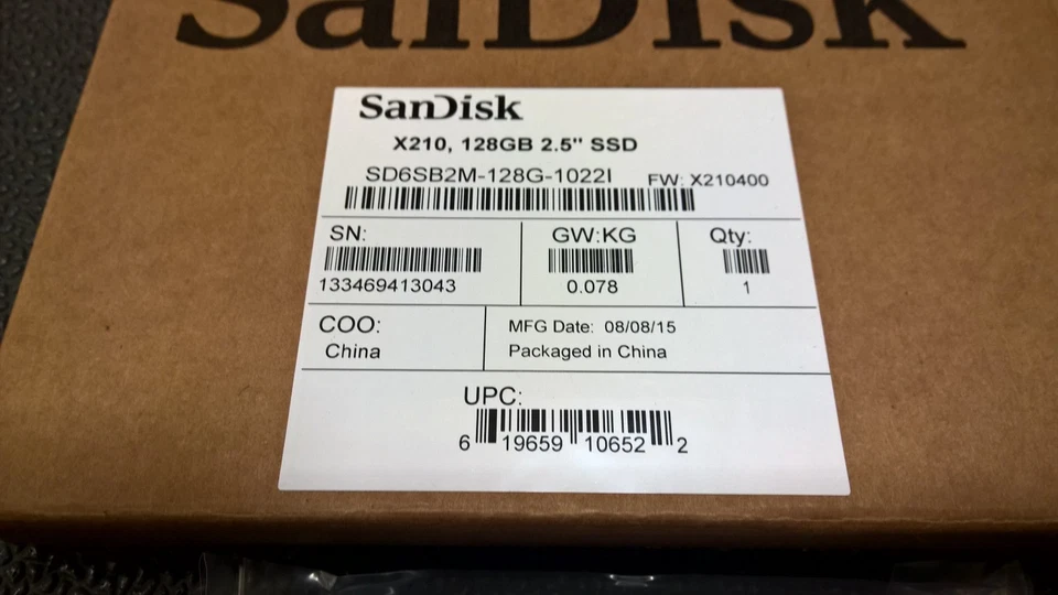 SanDisk X210 SD6SB2M-128G-1022I 2.5" MLC Internal Solid State Drive (SSD) - Image 3 of 3