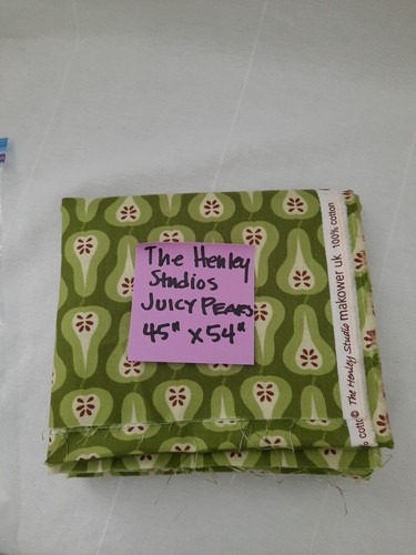 The Henley Studio Makower Reino Unido ~ Juicy Pears 1343 ~ 44" x 54" ~ Sin cortar ~ 1 1/2 yardas - Imagen 10 de 10