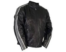 Hot Leathers - Men's Leather Jacket with Arm Stripes (Size 40)