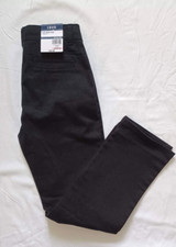 NEW IZOD Black Flat Front Khakis Stretch Cotton Pants Straight Leg Youth Size 10
