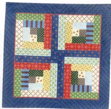 Susan Roberts Patchwork Log Cabin Quilt Pattern Handpainted Needlepoint Canvas