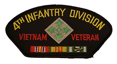 US ARMY FOURTH 4TH ID INFANTRY DIVISION VIETNAM VET PATCH W/ CAMPAIGN RIBBONS - Picture 1 of 1