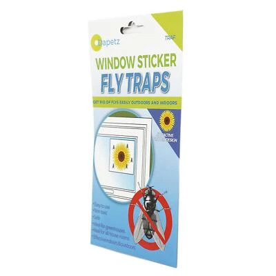 DAPETZ Fly Catchers Window Flower Traps Stickers Bug Insect Killer Sticky Window Trap