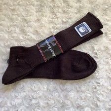 NWT Vintage Royal Knight dark brown cotton crew mens socks fit size 10-13 USA