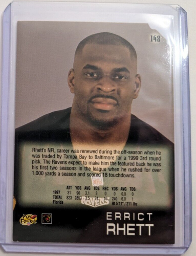 🏆 1998 Absolute Retail Red Die Cut ERRICT RHETT #148 BALTIMORE RAVENS - Bild 2 von 2