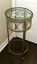 vtg metal accent side garden table plant stand pedestal glass topvi