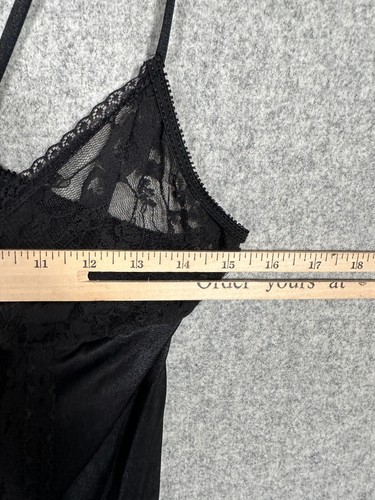 Vintage Avon Fashion Teddy Body Large Satin Nylon Spitze Strampler schwarz kokett - Bild 11 von 14