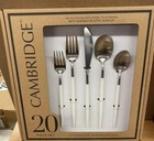 Cambridge 306420Ckp12Ds Mazzy White-Handle 20-Piece Flatware Set