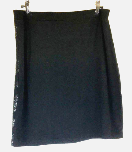 Peter Morrissey Women's Sequined Mini Skirt Stretchy Black Size 12 Lined - Picture 4 of 5
