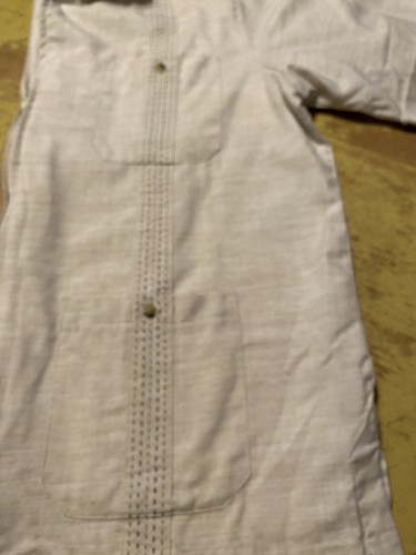 John Blair® Short Sleeve Linen Look 4 Pocket Zip Bowling Pilot Shirt Men’s XL - Picture 2 of 13