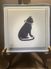 Cat Trivet Wall Hanging Blue and White Pfaltzgraff 7.5” Sq Ceramic (B032) EUC