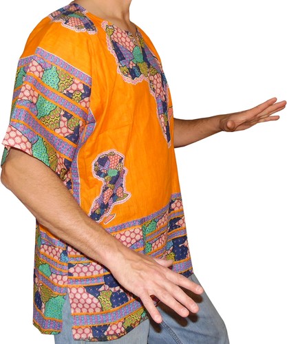 Mens Africa Print Dashiki Shirt 100% Cotton by American Dashiki - Picture 23 of 29