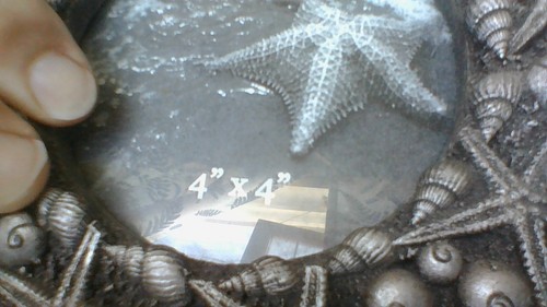 Picture Frame Ocean-Theme Shell/Starfish Circular Free Standing 4"x4" Velvet-Bk - Picture 15 of 18