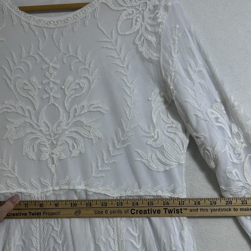 White Lace Temple Dress with Pockets LDS Modest Wedding Small Medium “The White” - Picture 7 of 11
