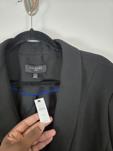 Nwt Talbots Sinlge Button Blazer Size 20w Black Lined Career Office Professional - Picture 2 of 10