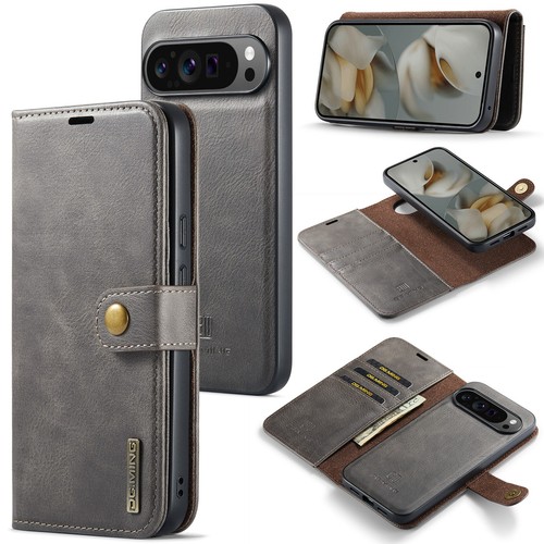 DG.MING Cowhide Leather Detachable 2 in 1 Wallet Case for Google Pixel 10 Pro XL - Picture 3 of 36