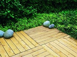 Wooden Garden Decking Tiles Forest Patio Square Tile - 60x60/90x90cm - Pack of 4