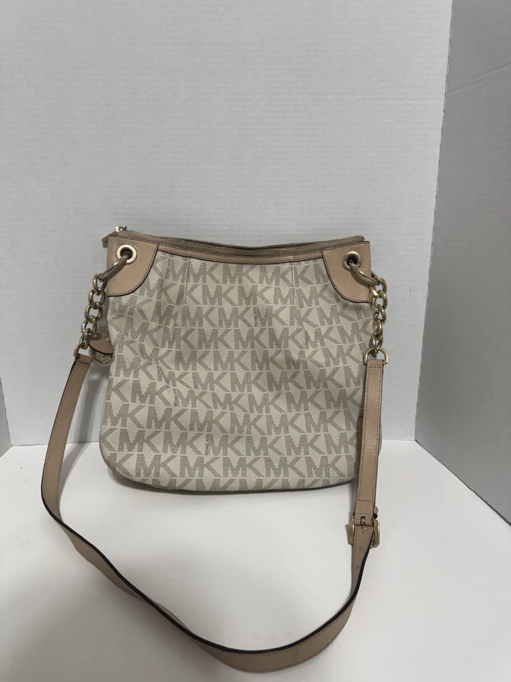 MICHAEL KORS Jet Set Vanilla Signature Logo Convertible Satchel HandBag - Image 2 of 4