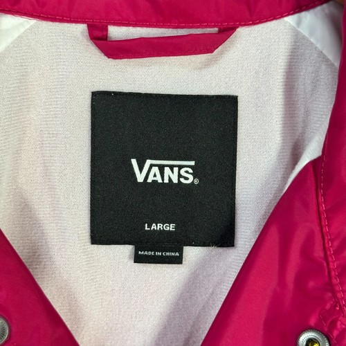 Vans Off The Wall Coach Jacket Large Pink Snap Button Windbreaker - Picture 6 of 11